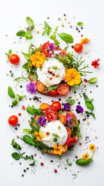 Talerz z kolorowym jedzeniem